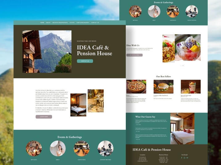 Website Design with Wireframes & Style Guide for Guesthouse